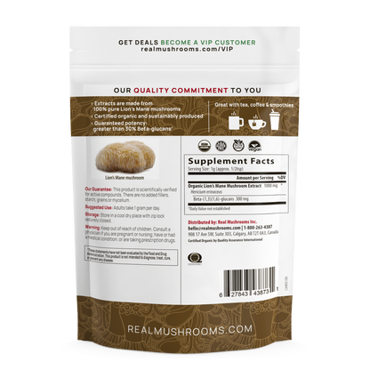 Organic Lions Mane Mushroom Powder – Bulk Extract by Real Mushrooms