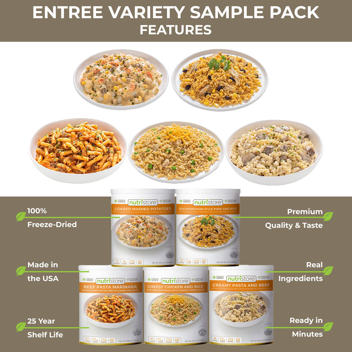 Entrée Variety Sample Pack by Nutristore