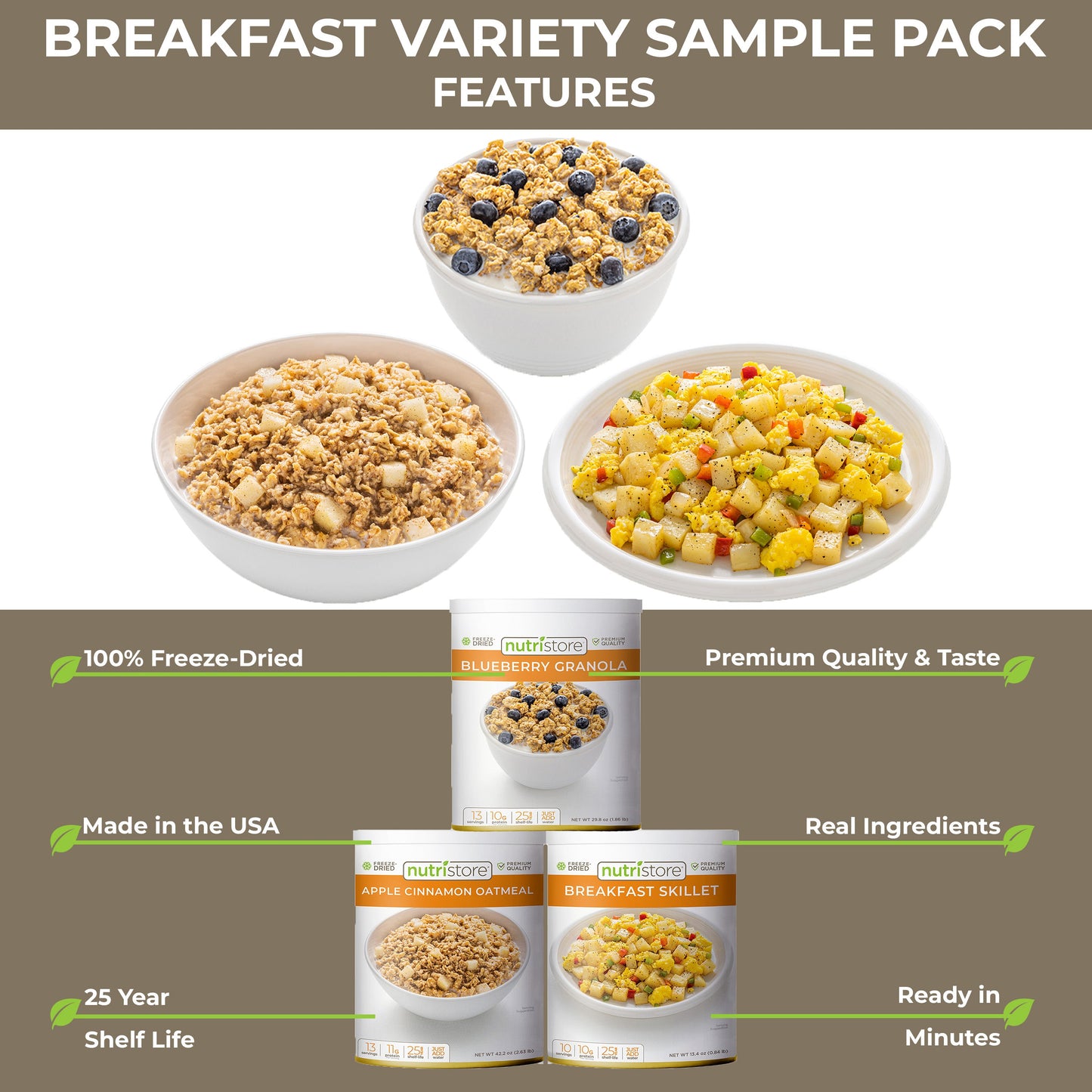 Breakfast Variety Sample Pack by Nutristore