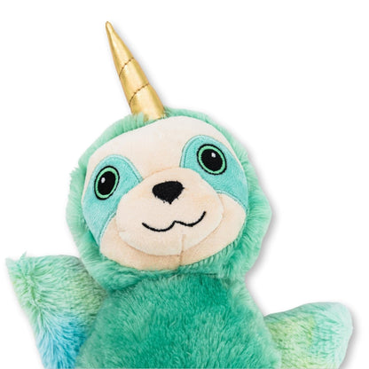 Winged Mint Sloth Magical Creature Squeaking Plush Dog Toy by American Pet Supplies
