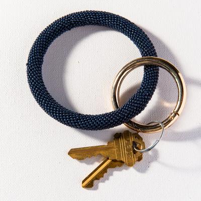 Ink+Alloy -  Navy Seed Bead Key Ring by Maho