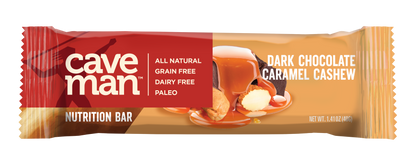 Dark Chocolate Caramel Cashew Nutrition Bars by Caveman Foods