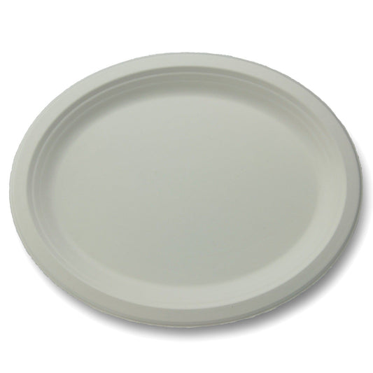 12-Inch Fiber Jumbo Oval Platter,  500-Count Case by TheLotusGroup - Good For The Earth, Good For Us