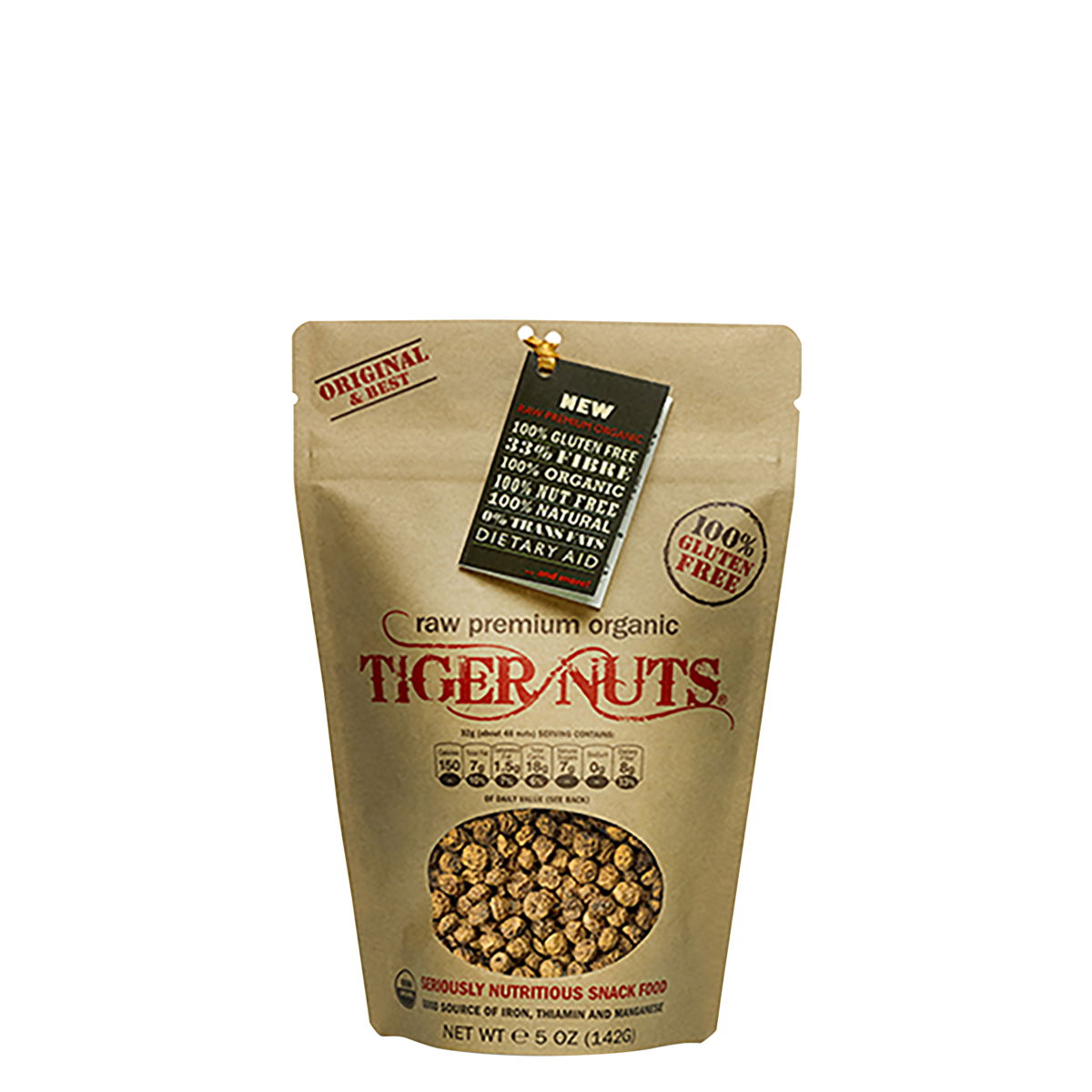 Tiger Nuts Raw Premium Organic Tiger Nuts in 5 oz bags - 24 bags by Farm2Me