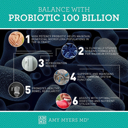 Probiotic Capsules 100 Billion by Amy Myers MD