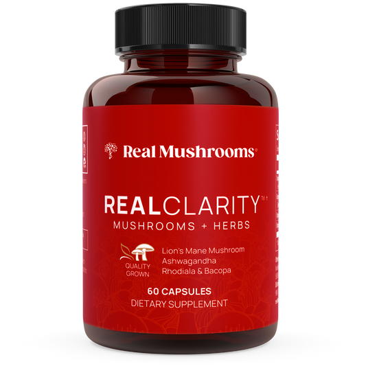 RealClarity - Lion's Mane, Ashwagandha, Rhodiola and Bacopa by Real Mushrooms