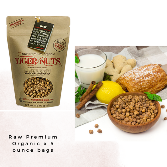 Tiger Nuts Raw Premium Organic Tiger Nuts in 5 oz bags - 24 bags by Farm2Me