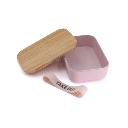 Take Out Bamboo Lunch Box in Blush Pink | Eco-Friendly and Sustainable | 7.5" x 5" x 2" by The Bullish Store