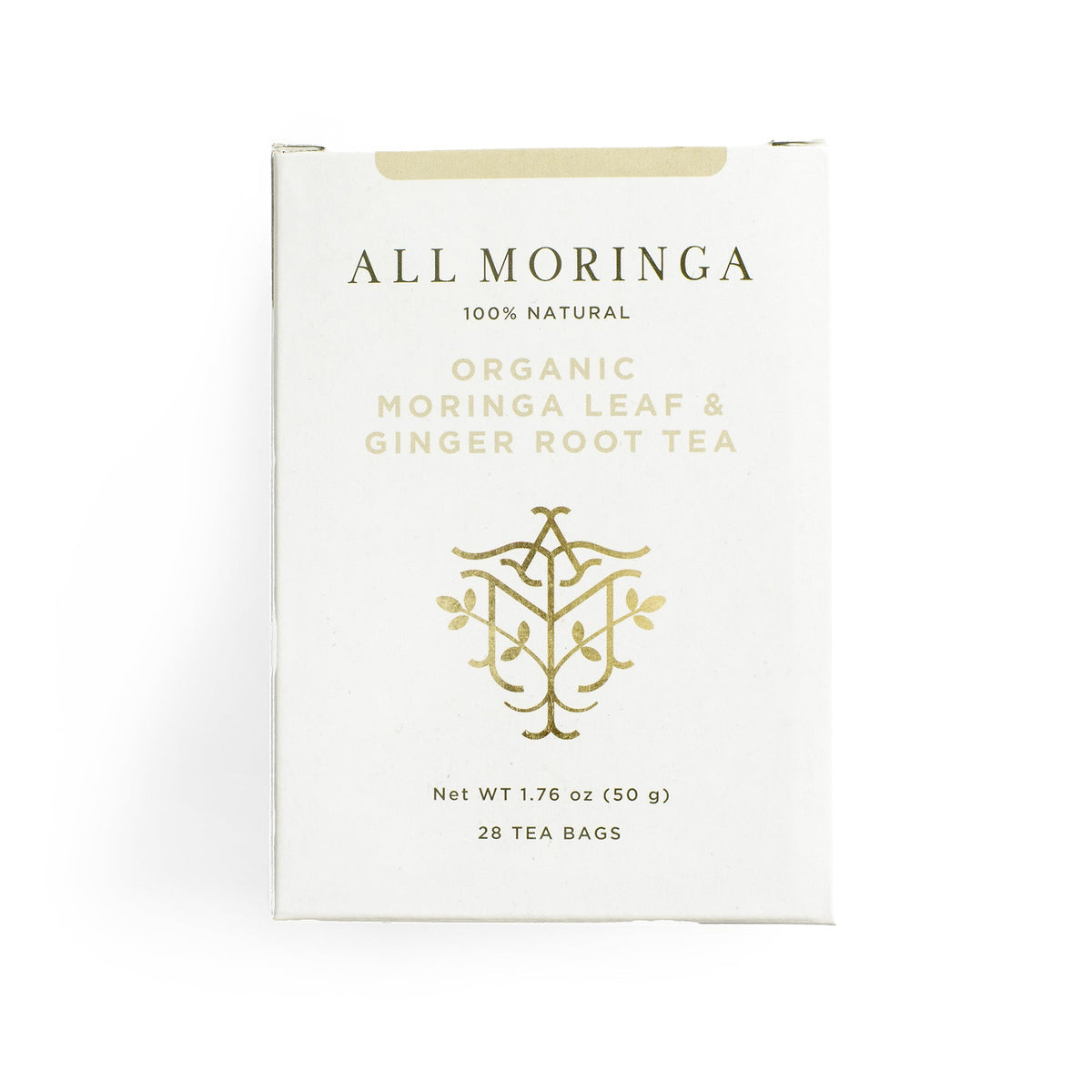 Premium Organic Moringa Leaf and Ginger Herbal Tea USDA Certified 28 Tea Bags