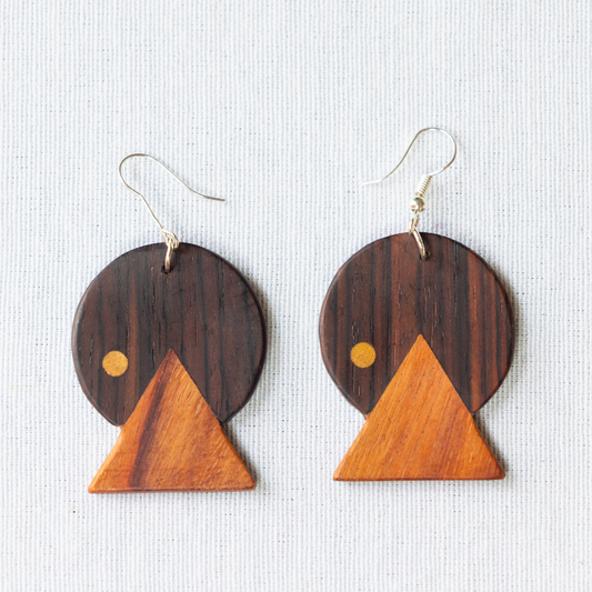 Sunset Wood Earrings by Upavim Crafts