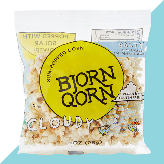 Bjorn Qorn Cloudy Popcorn Bags - 15-Pack x 1oz Bag by Farm2Me