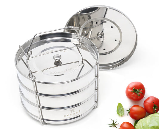Instant Pot Insert Pans, 3 Tier for 6 Qt / 8 Qt Pressure Cookers by ecozoi