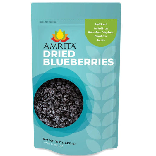 Amrita Bars Dried Blueberries Pouch (Unsulfured) - 10  x 1 LB Bags by Farm2Me