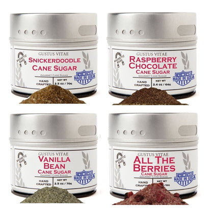Berries & Vanilla Cane Sugars Collection - Artisan Infused Cane Sugars by Gustus Vitae