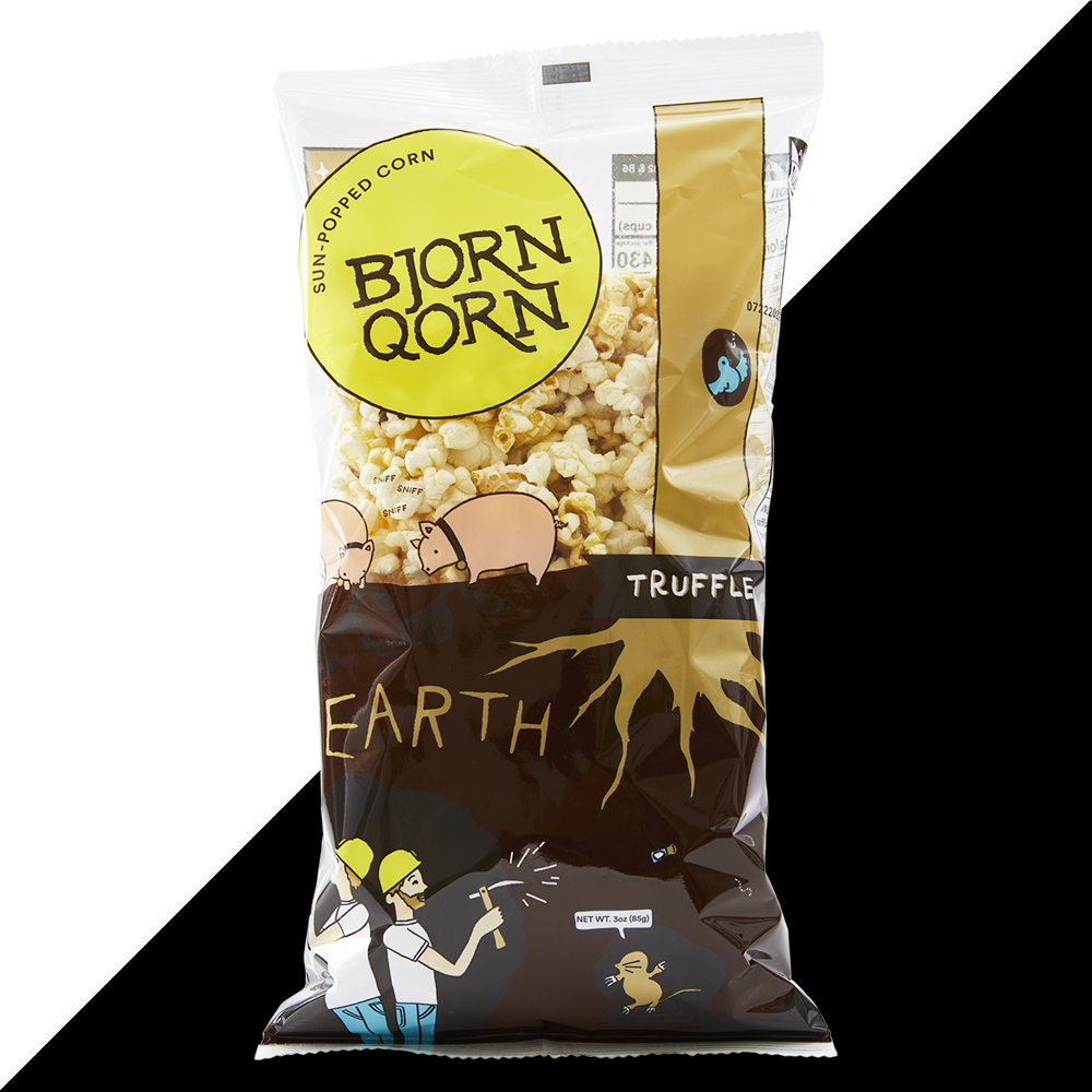 Bjorn Qorn Earth (Truffle) Popcorn Bags - 12-Pack x 3oz Bag by Farm2Me
