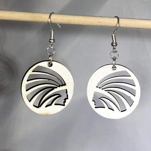 Osage City Indians Wooden Dangle Earrings by Cate's Concepts, LLC