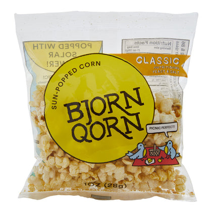 Bjorn Qorn Popcorn 30 Pack Mini Bags (1oz) by Farm2Me