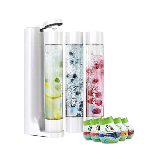 FIZZPod 1+ Soda Maker + Stur Water Flavor Enhancemer Pack by Drinkpod