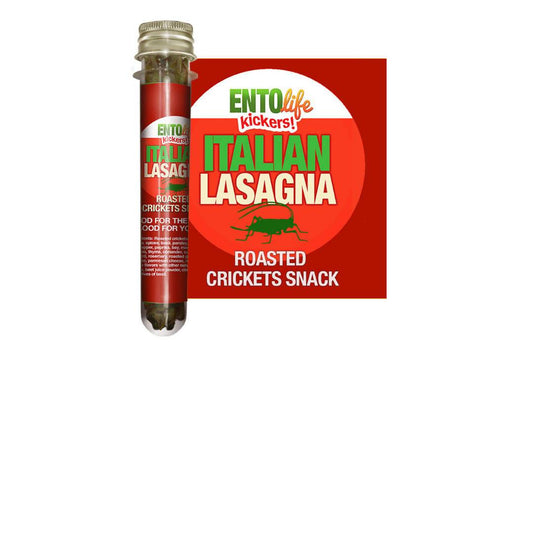 Italian Lasagna Roasted Cricket Snack Tubes - 6 x 10g by Farm2Me