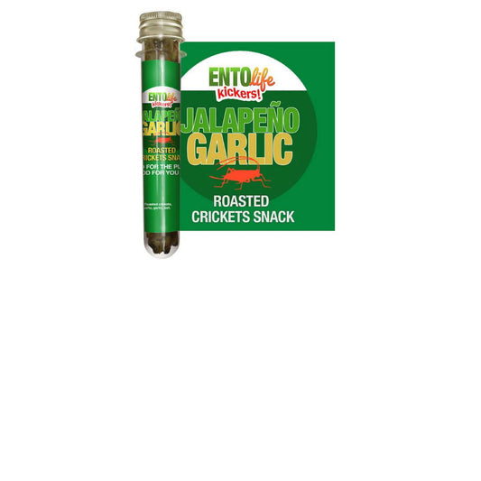 Jalapeno Garlic Roasted Cricket Snack Tubes - 6 x 10g by Farm2Me
