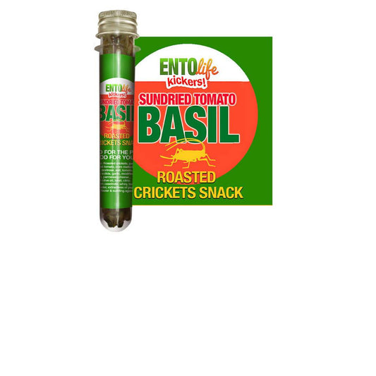 Sun Dried Tomato Basil Roasted Cricket Snack Tubes - 6 x 10g by Farm2Me