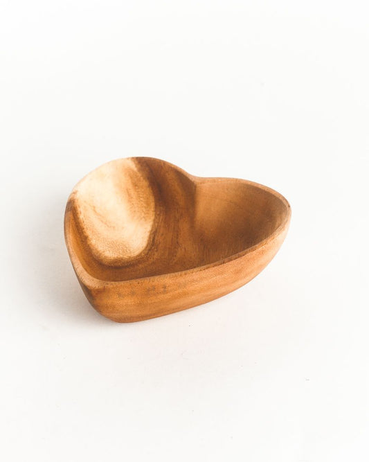 Acacia Wood 6" Heart Bowl by Creative Women