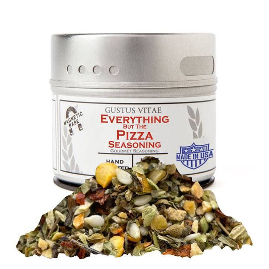 Everything But the Pizza Seasoning | All Natural | Non GMO | 1.0 oz (28 g) | Gourmet Spice Mix |  Artisanal Rub | Seasoning Pack | Magnetic Tin by Alpha Omega Imports