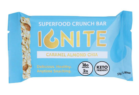 Ignite Superfood Bars Caramel Almond Chia - 12 Bars x 1.89 oz by Farm2Me
