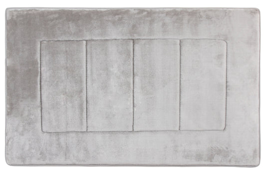 Activated Charcoal Memory Foam Bath Mat in Silver, Large 21 x 34 in by The Everplush Company