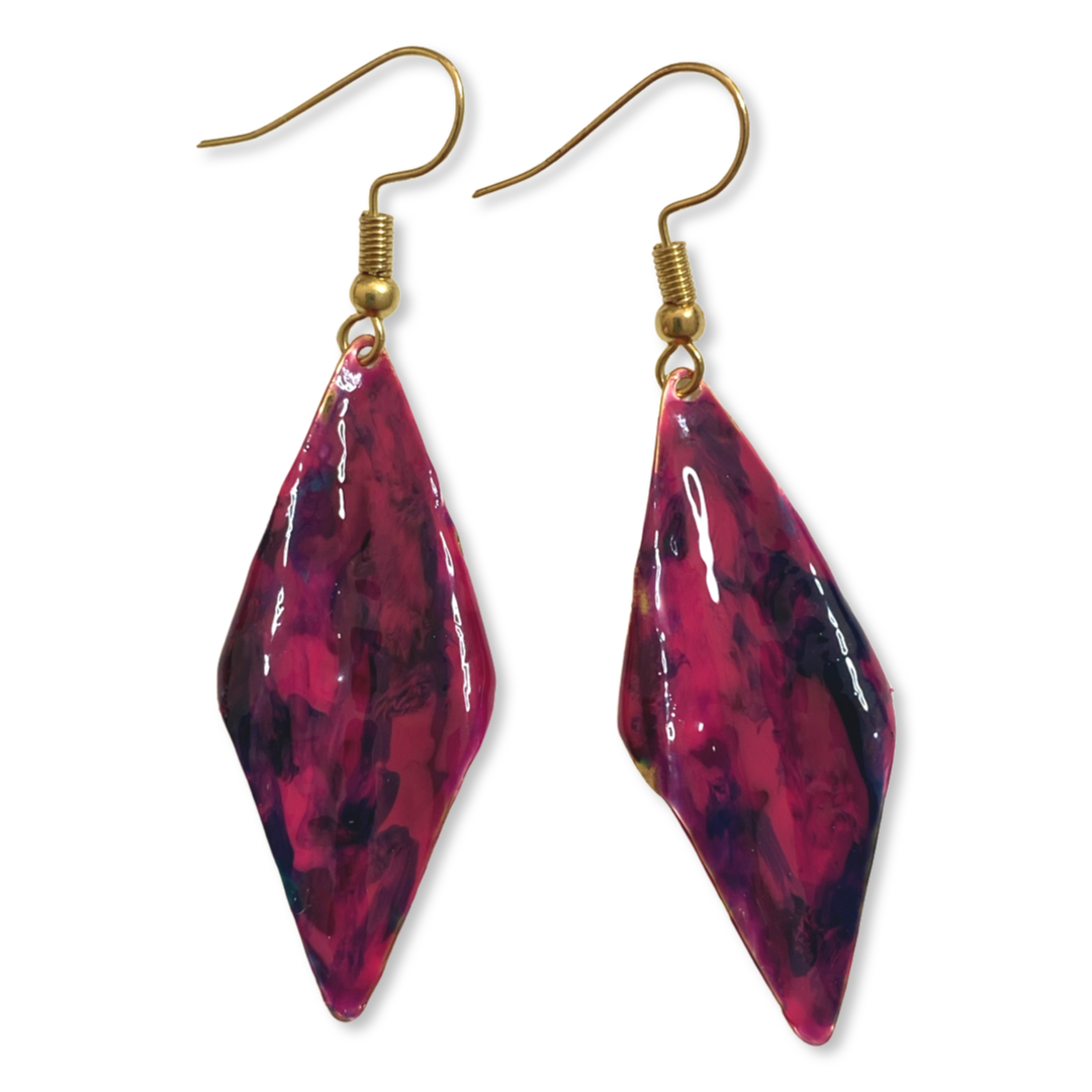 Purple Marble Wavy Lures of Love Earrings by The Urban Charm