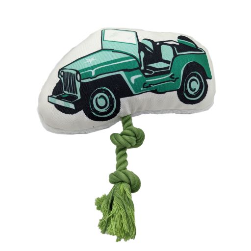 Retro Army Jeep Plush Dog and Puppy Toy by American Pet Supplies