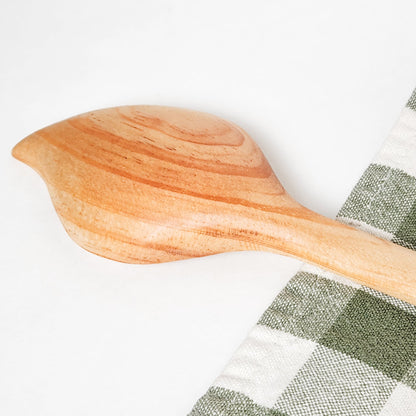 Hand Carved Wood Leaf Spoon by Upavim Crafts