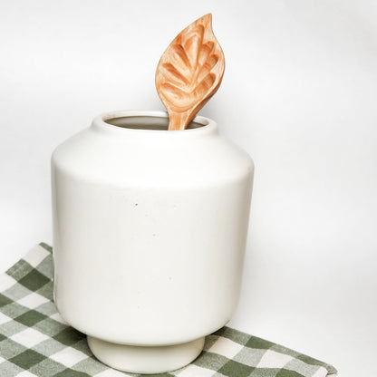 Hand Carved Wood Leaf Spoon by Upavim Crafts