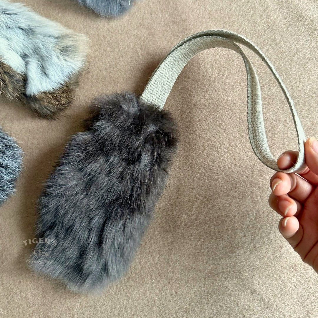 Rabbit Fur with Natural Hemp Rope Toy for Dogs and Cats