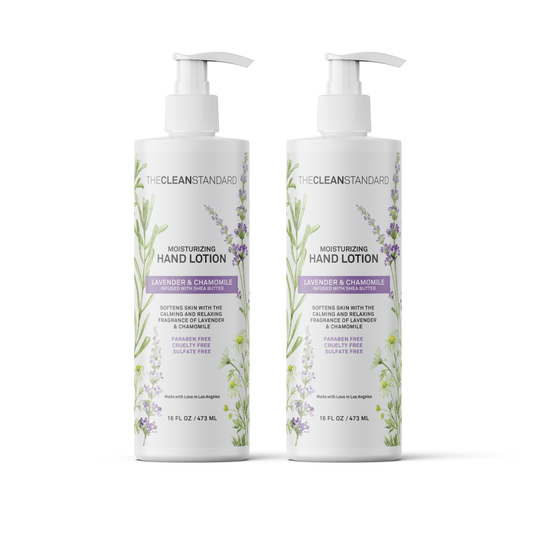 Moisturizing Hand Lotion for Dry Skin and Moisturizer with Shea Butter, Lavender and Chamomile | Hydrating Non Greasy Hand Cream for Women and Men by THE CLEAN STANDARD | 2 Bottle Set x 16 fl oz with Lotion Pump by  Los Angeles Brands
