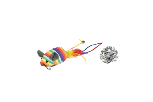 MOUSE & CRINKLE BALL CAT TOY