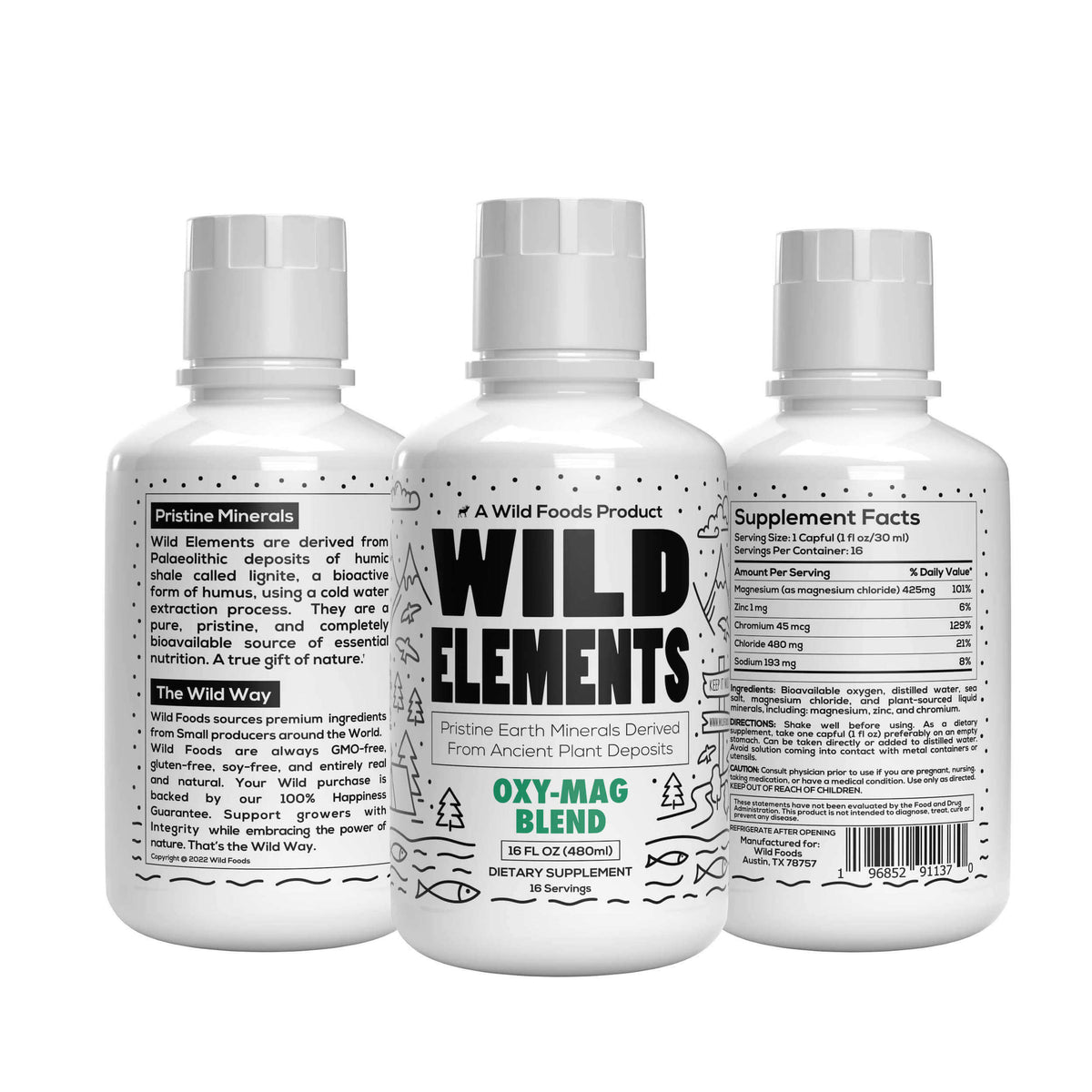 Oxy-Mag: Oxygen & Magnesium Minerals Blend - Case of SIX by Wild Foods