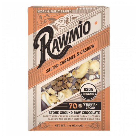 Rawmio Coconut Caramel & Crushed Cashew Raw Chocolate Bark Bars - 12 x 1.76oz by Farm2Me