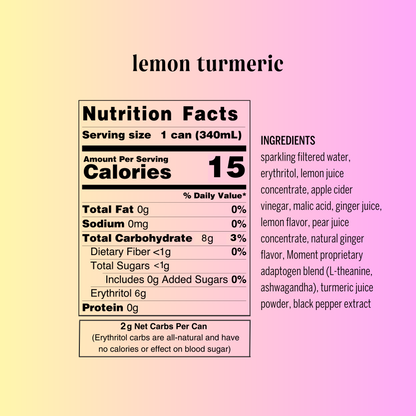 lemon turmeric adaptogen drink (12-pack) by Moment | Drink Your Meditation