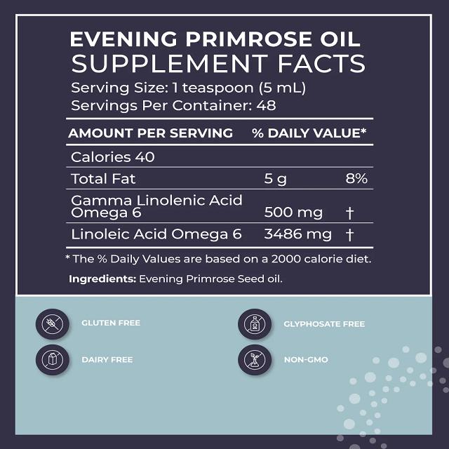 Evening Primrose Oil (Liquid), 8 fl. oz. - LoveMore