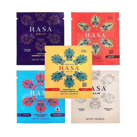Bestsellers Sample Pack, Adaptogenic Coffee Alternative, 20 delicious servings of Rasa! Delivered in (5) 1 oz packets. - LoveMore