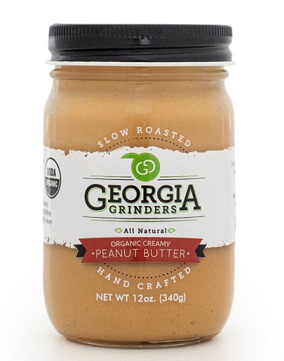 Georgia Grinders Organic Peanut Butter 4 Pack (12 oz jars - 2 jars of Organic Crunchy and 2 Jars of Organic Creamy Peanut. - (CP-CL) by Georgia Grinders