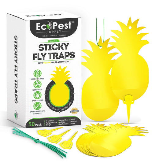 Sticky Fly Traps (Yellow) — 50 Pack by EcoPest Supply