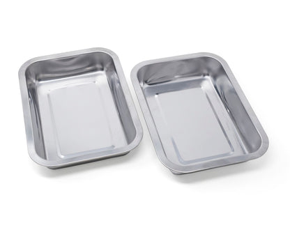 Stainless Steel Trays, Set of 2 for Bamboo Cutting Board by ecozoi