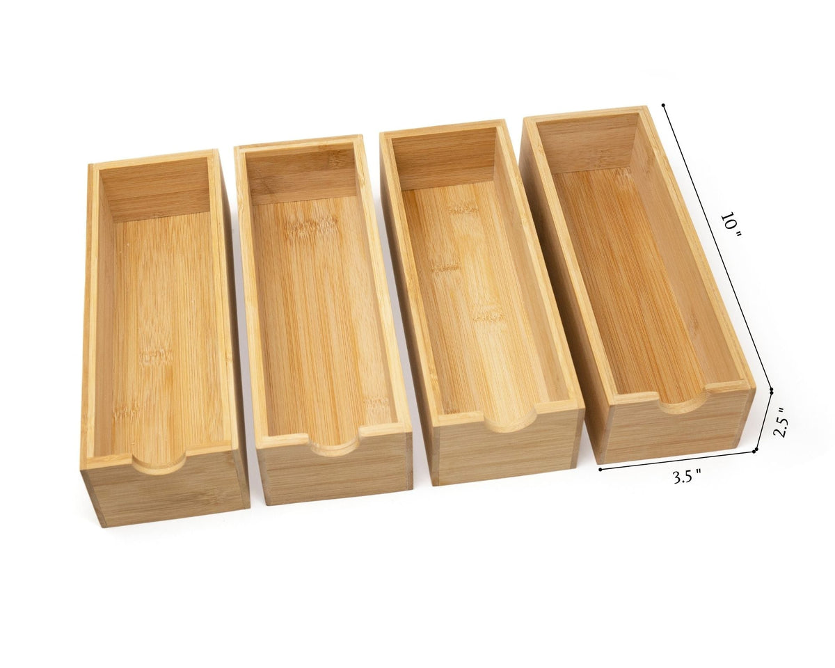 Bamboo Organizing Trays - Set of 4 by ecozoi