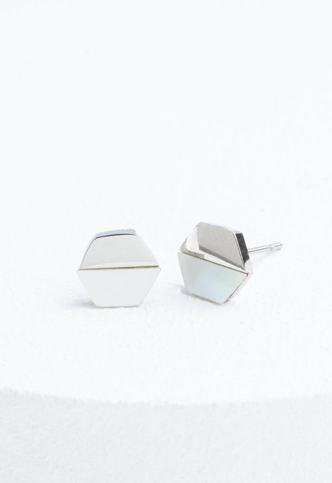 Dorothy Hexagon Shell Stud Earrings by Starfish Project