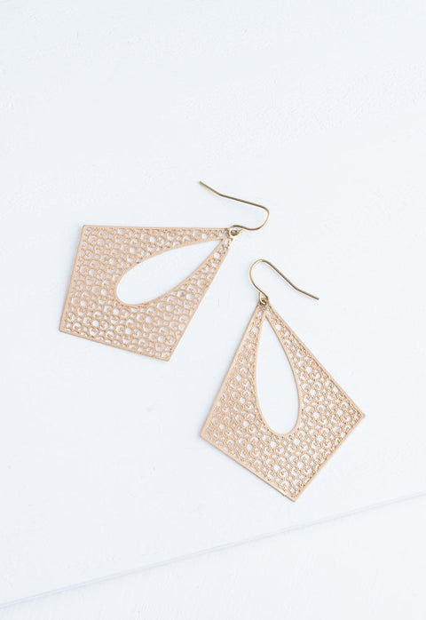 Everly Gold Filigree Dangle Earrings by Starfish Project