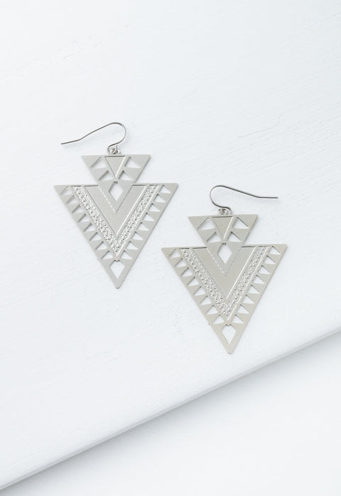 CiCi Silver Geometric Dangle Earrings by Starfish Project