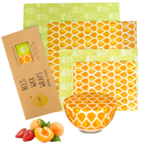 BeesWax Food Wraps, Reusable 4 Pack by ecozoi