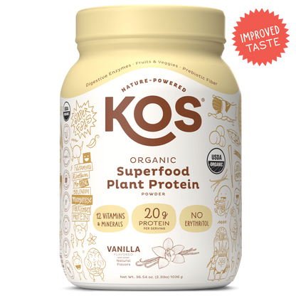 KOS Organic Plant Protein, Vanilla, 28 Servings by KOS.com